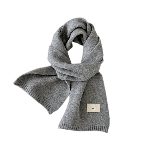 Small solid color scarf for women in autumn and winter, Korean version, versatile ins trend, thickened and warm, decorative neck protector, knitted scarf