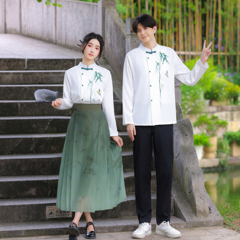 2025 Class Uniform Real Shot Couple Outfit Original Ancient Style New Chinese Style Sports Meeting Recitation Stage Class Uniform Performance School Uniform