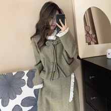 小香风套装国风新中式外套女高贵气质半身连衣裙秋冬小洋装两件套