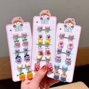 Children's accessories South Korea baby cute earrings girls earless anti-pain ear clip little girl princess painless earrings