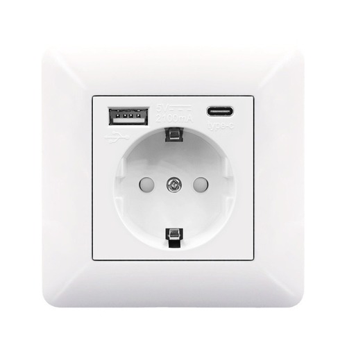 16A European German French socket panel with USB+typeC86 foreign trade concealed socket cross-border supply