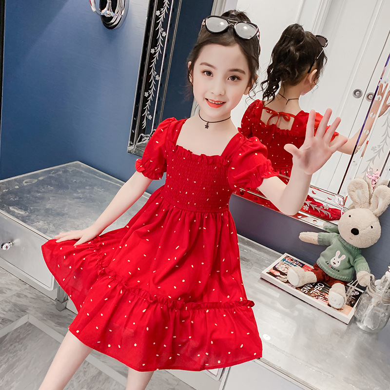 Falda de princesa para niñas 2023 nuevo vestido floral falda delgada para niña verano 3-10 años versión coreana