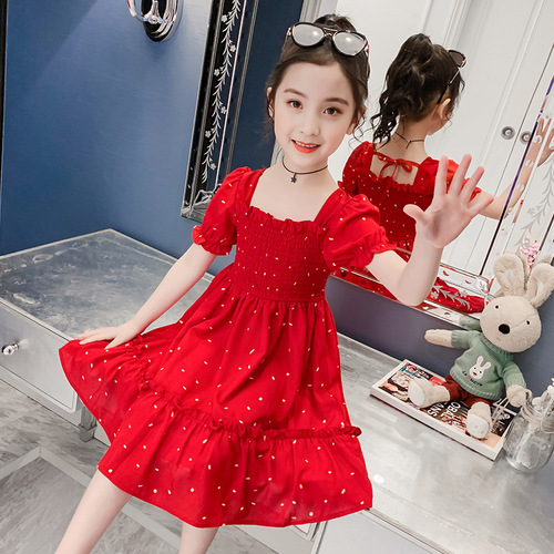 Princess Dress with Floral Print, Lightweight and Stylish Summer Dress for Girls, Age 3-10, Korean Style