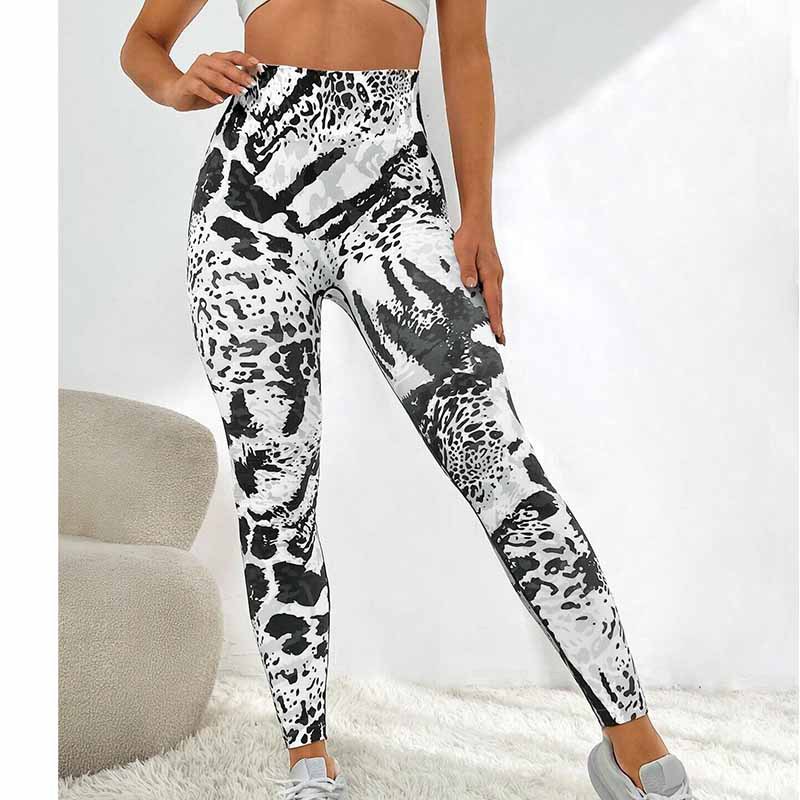 Versión gruesa talla S 200g + sin costuras pantalones de yoga de la aptitud de las mujeres Pantalones deportivos tie-dyed tie-float Hip-lifting pantalones Leggings