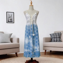 白色系可扎染吊带裙24新款云南丽江三亚新疆泰国旅游民族风沙滩裙