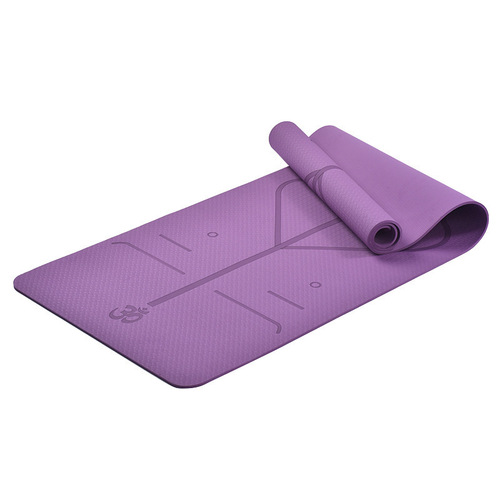TPE yoga mat non-slip posture line shock absorption silent dance mat thickened and widened single color fitness sports floor mat