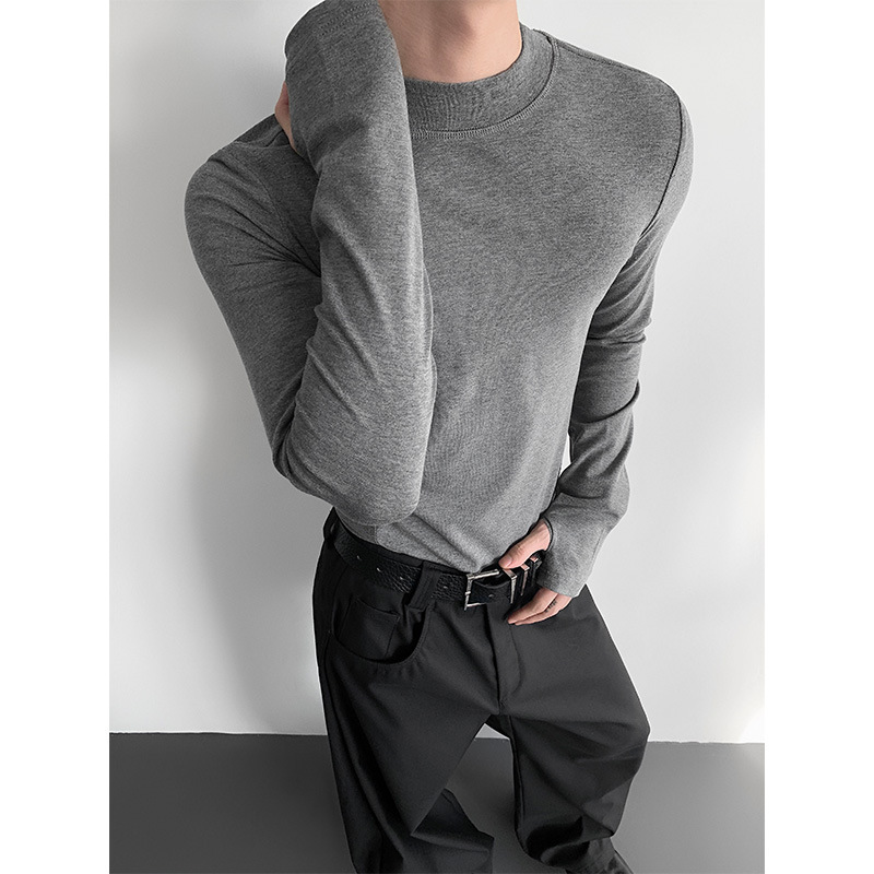 High-End Tailoring Design, Skin-Friendly Slim Long-Sleeved T-Shirt for Men and Women, Versatile Finger Cot Bottoming Shirt T25053548 High-End Tailoring Design, Skin-Friendly Slim Long-Sleeved T-Shirt for Men and Women, Versatile Finger Cot Bottoming Shirt T25053548