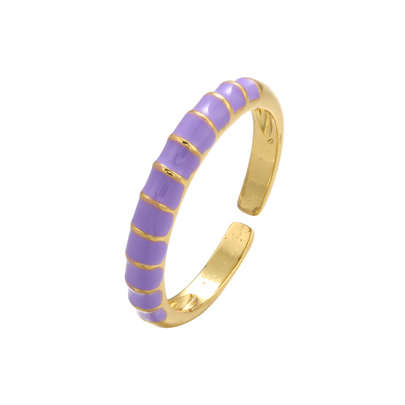 Wholesale Fashion Contrast Color Opening Adjustable Copper Ring Nihaojewelry display picture 8