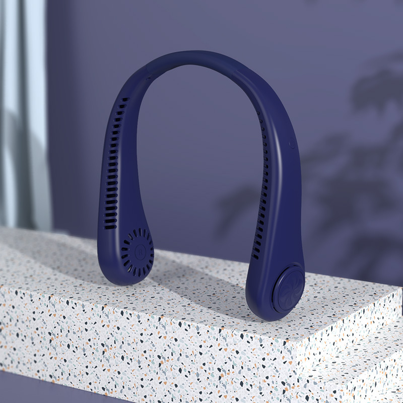 Nuevo comercio exterior de cinco velocidades de ventilador de cuello de visualización digital estudiantes deportes al aire libre portátiles USB mini ventilador de cuello pequeño