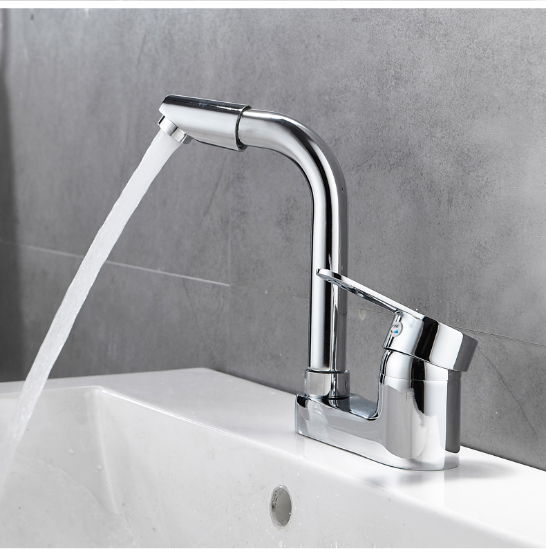 Washbasin faucet, washbasin, cold and hot water, household basin, bathroom, all-copper washbasin, bathroom, double-hole faucet undefined