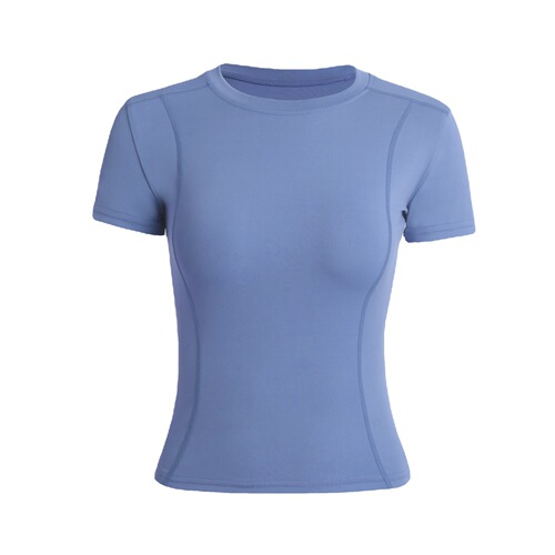 lulu running fitness yoga wear short-sleeved women's quick-drying sports tops can be worn outside solid color tights T-shirt wholesale