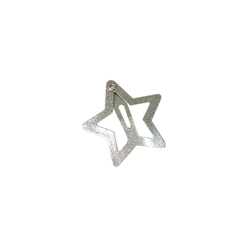 Y2g Millennium estilo plata brillante estrella de cinco puntas chica lado flequillos clip chica todo partido horquilla estrella horquilla tocado