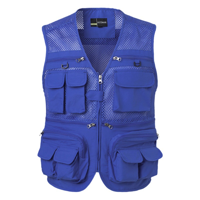 クロスボーダー男性マルチポケット夏メッシュベスト薄手撮影釣りベストボランティア5x