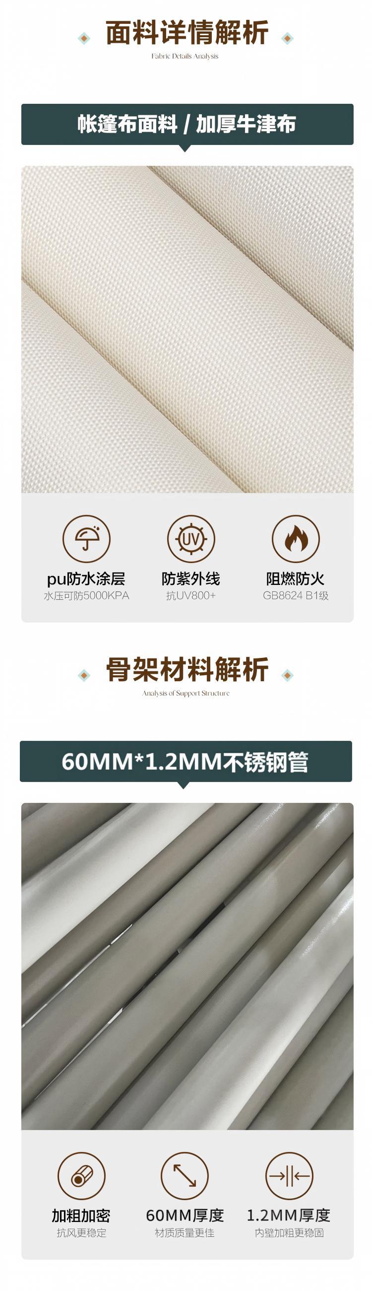 Outdoor Thickened Wanzong Mountain Super Large Three Peaks Tent Camping Dome Sky Curtain Octopus Single and Twin Peaks Lotus Flower Sky Curtain