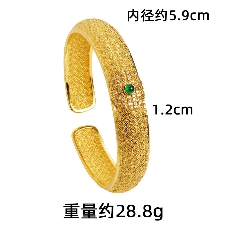 Antigua moda vietnamita con incrustaciones de oro de arena, textura retro, pulsera abierta, nicho femenino, diseño de lujo ligero, sentido de joyería que no se desvanece durante mucho tiempo