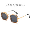 Metal fashionable trend sunglasses, glasses solar-powered, 2022, wholesale