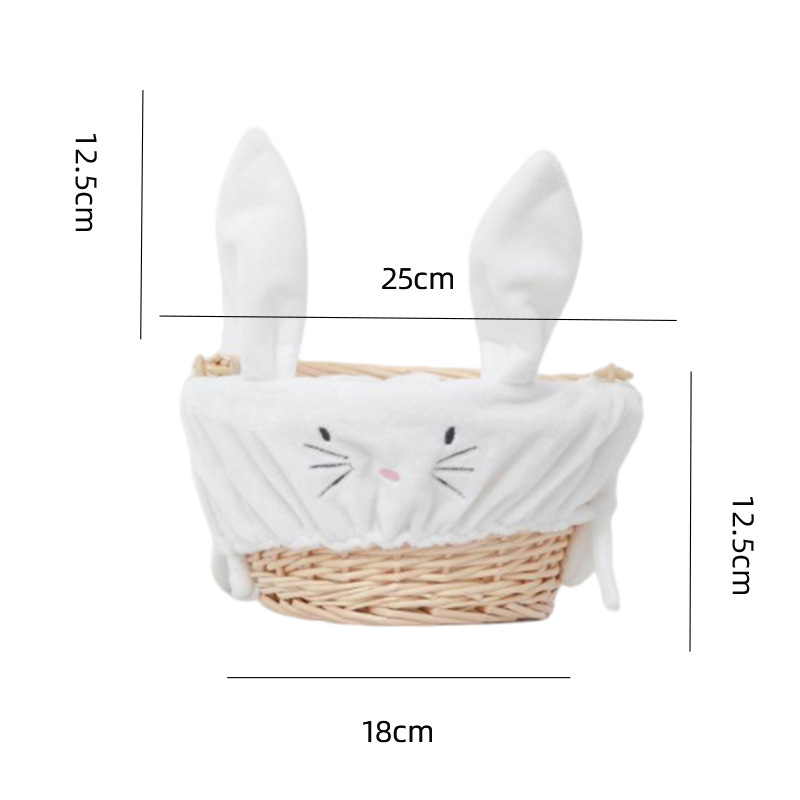Cestas de huevos de conejo de Pascua de diseño de sauce personalizado decoración de boda dulces canasta de regalo mano mano mano de regalo canasta de transporte