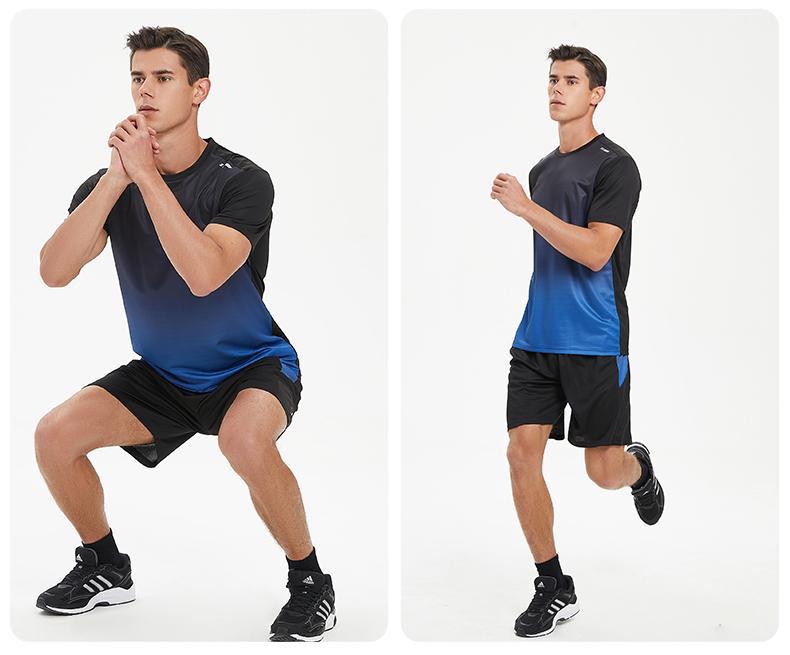 Adult sports and leisure set, football training team uniform, running sportswear, fitness suit, quick drying short_voghion.com