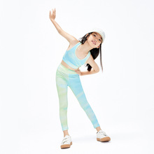 舒服好看的夏女童瑜伽服短款套装训练跑步高弹亲肤速干运动健身衣