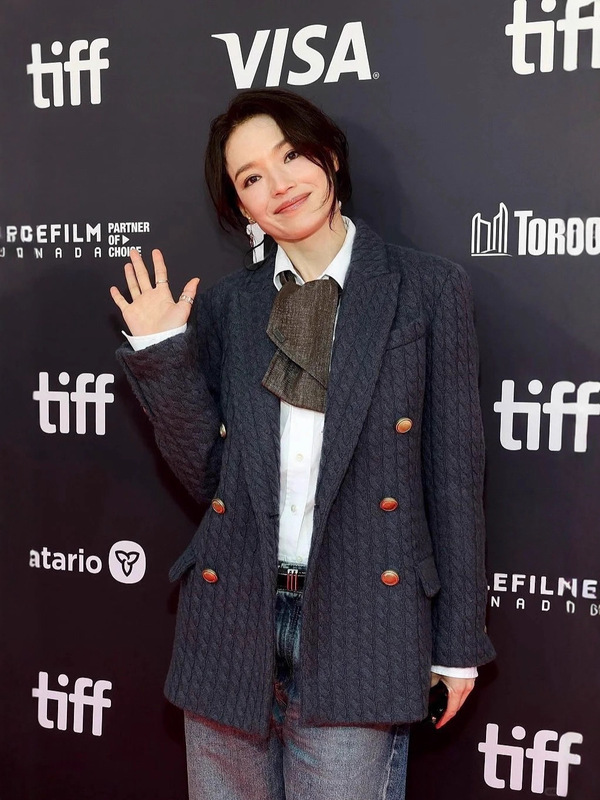 【做货中】明星舒淇同款灰色麻花老钱风西装外套女2025年早秋上衣|undefined