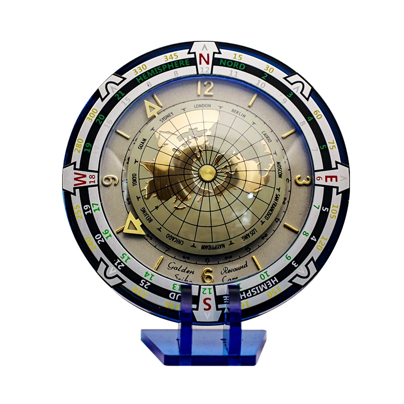 Рельеф земли металлический стол циферблат может повернуть стол декоративные украшения креативные часы украшения