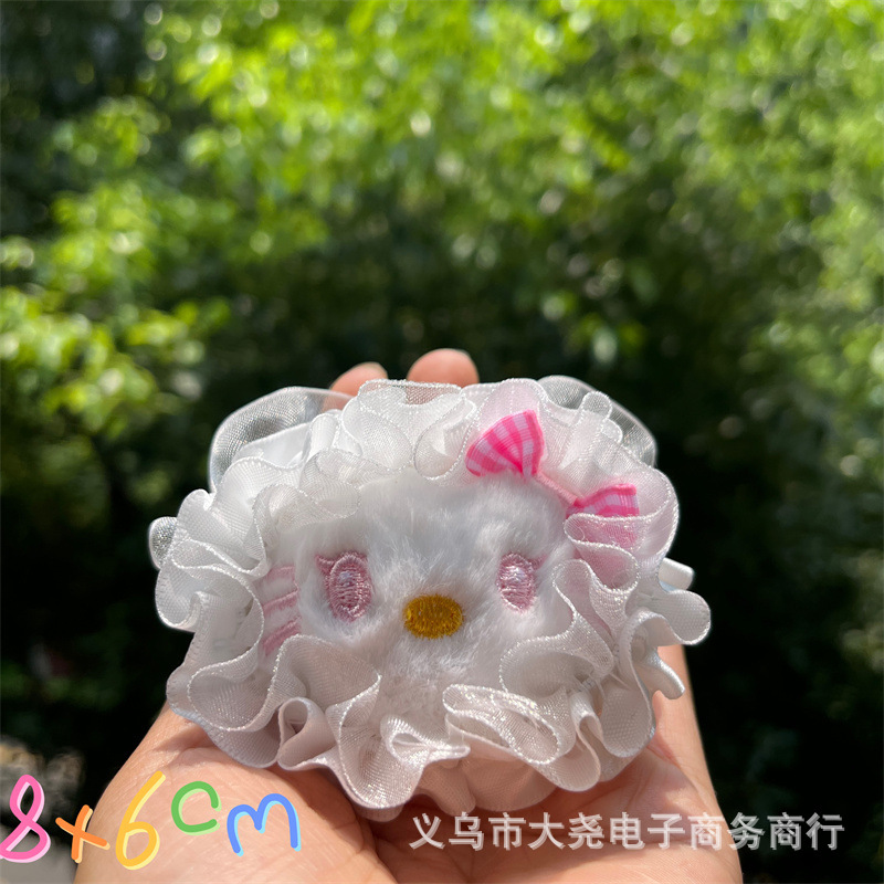 原创蕾丝可爱少女KT高颜格子草莓小猫包包手机小众钥匙扣挂件辅料|undefined