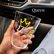 彩色miss涂鸦手工创意高硼硅玻璃杯水杯情侣杯果汁ins牛奶杯