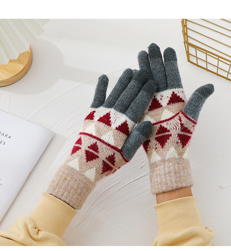 Women's Retro Plaid Wool Gloves 1 Pair display picture 11