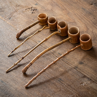 Chinese Style Vintage Bamboo Root Water Spoon Bamboo Whip Wine Raise Wine Breaker Long Handle Water Spoon Household Water Spoon Bamboo Wine Breaker