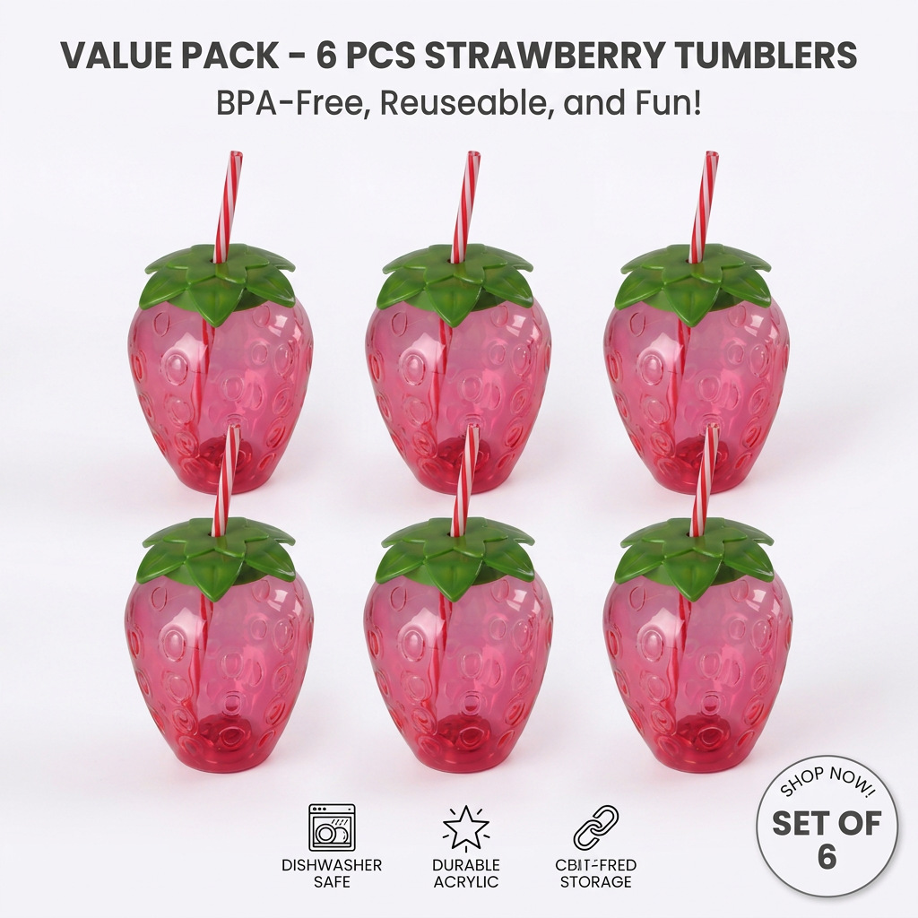 Vaso Desechable con Pajita con Forma de Palmera de Coco de Plástico PET Desechable, Con pajita para Fiestas y Jugos