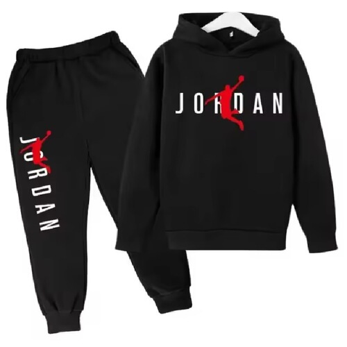 Cross-border new children's sweater suit European and American popular fashion printed pattern hoodie suit top pants 2025