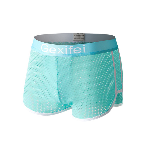 Spring men's ice silk underwear boxer briefs antibacterial sports youth mid-waist mesh breathable Arrow pants wholesale