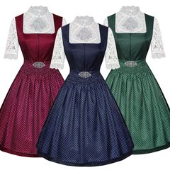 2025 ヨーロッパとアメリカの新しいオクトーバーフェストメイドドレス半袖レース女性エプロンスリーピーススーツ外国貿易スーツ