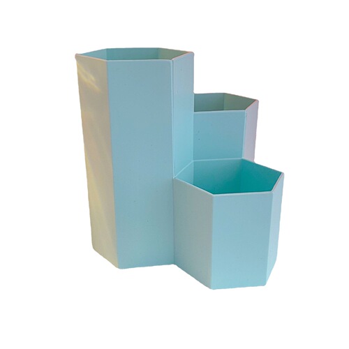 Mildly creative pen holder diamond-shaped 3-grid pen holder hexagonal pen holder pen holder desktop storage makeup brush storage bucket