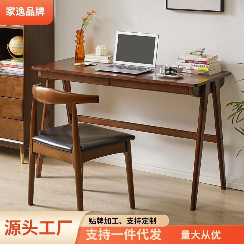 Jiayi Solid Wood Desk Home Computer Desktop Desk Student Learning Writing Desk Nordic Simple Office Desk for Small Apartment