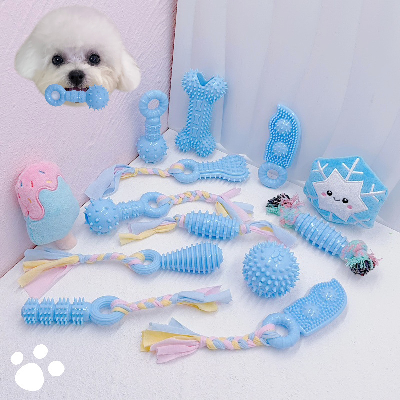 Dog Teething Toy Tpr Material Dog Chew Resistant Cotton Toy Small and Medium-Sized Dog Pet Supplies Interactive Ball