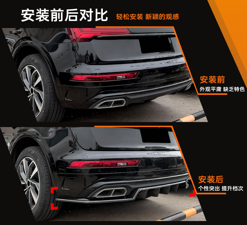 Suitable for Audi Q5 Fy Sline 2021-2024 Rear Lip Spoiler Surround Cross-Border Modification