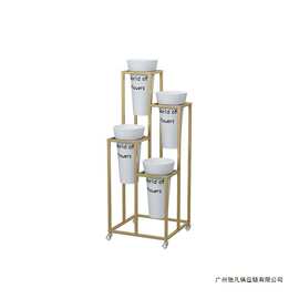 北欧花店花架鲜花桶架可移动阶梯货架多层客厅展示架塑料桶鲜花架