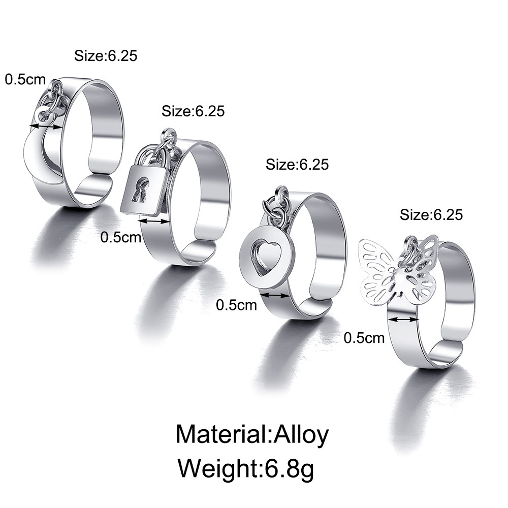 Fashion Geometric Alloy Plating Rings