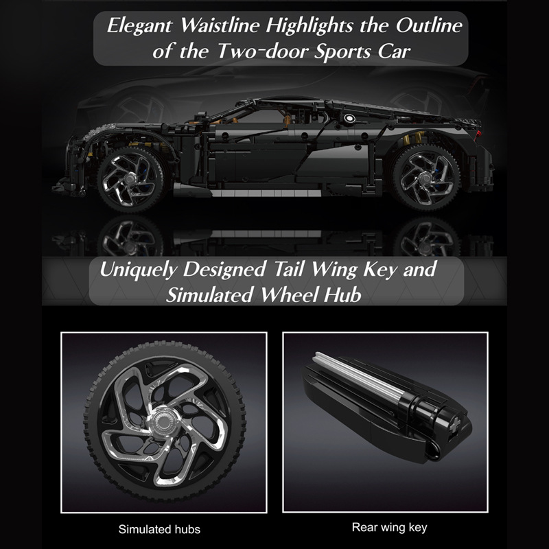 Modelo de automóvil de gran tamaño 13163 sonido nocturno deportivo eléctrico control remoto bloque de construcción de alta dificultad para ensamblar regalos para niños