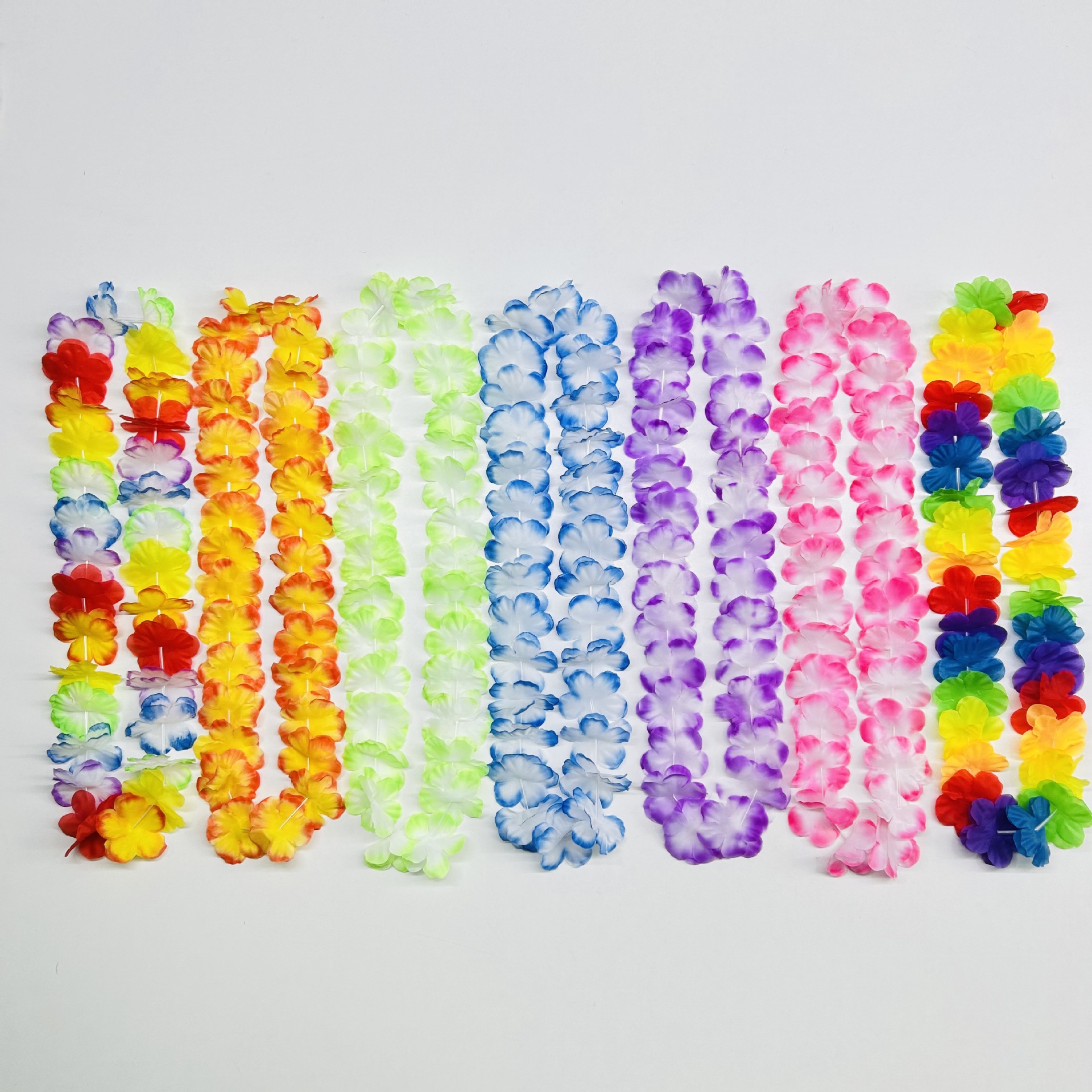 Transfronterizo exclusivo paño de poliéster Hawaiano colorido guirnalda pulsera traje fiesta de cumpleaños desgaste cuello guirnalda