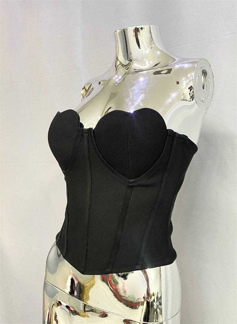 Heart Strapless Crop Corset Top Image 4