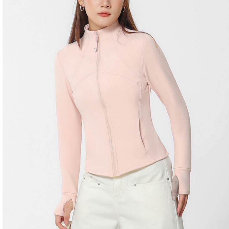 Lulu-style high-quality pearl velvet yoga jacket for women, autumn and winter running fitness wear, stand-up collar sports top, long sleeve Lulu-style high-quality pearl velvet yoga jacket for women, autumn and winter running fitness wear, stand-up collar sports top, long sleeve
