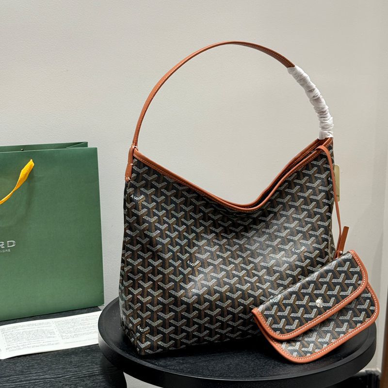 2026 New Goya Hobo Dog Tooth Pattern Underarm Bag Classic Printed Letter Tote Bag Set Trendy Women's Bag