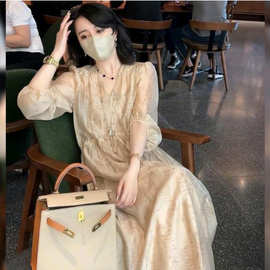 女装2026新款雪纺春秋正式场合连衣裙子时髦夏季十三行纱料桑蚕丝