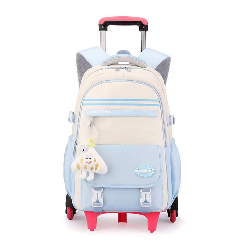 Pescado natural estilo coreano estudiantes de grado 3 - 6 bolsas escolares de varilla de tracción, bolsas escolares de moda ligeras de gran capacidad de estudiantes de secundaria