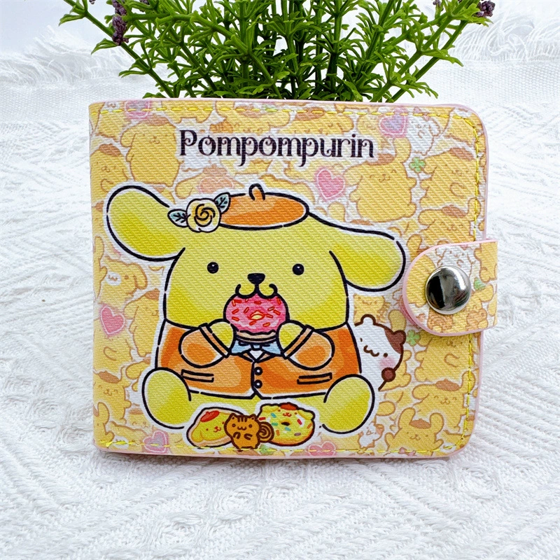 Polyurethane short wallet, card holder, with buttons