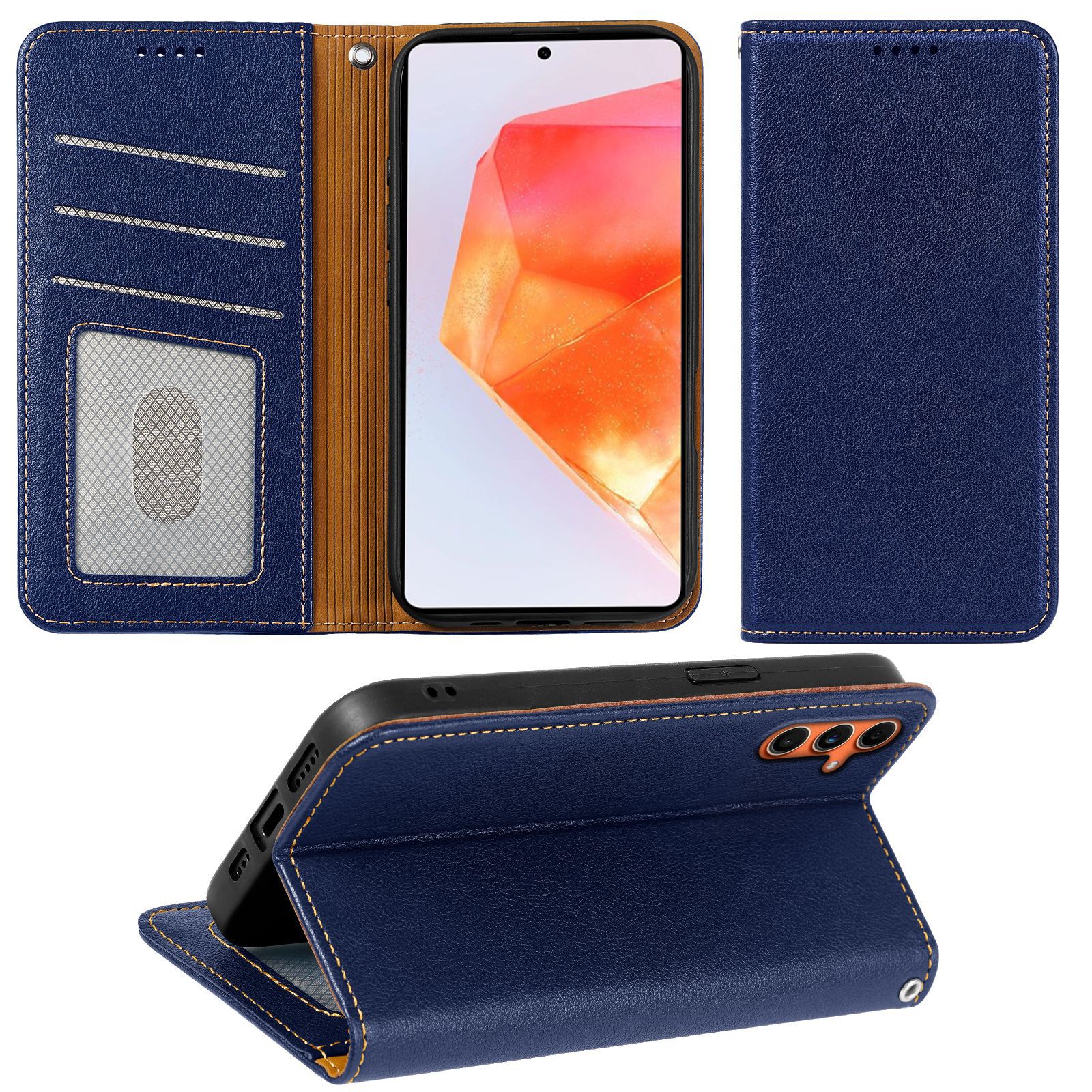 Suitable for Samsung A06 5g Mobile Phone Leather Case A26 5g Pebbled Anti-Theft Brush A16 Flip Wallet Mobile Phone Leather Case