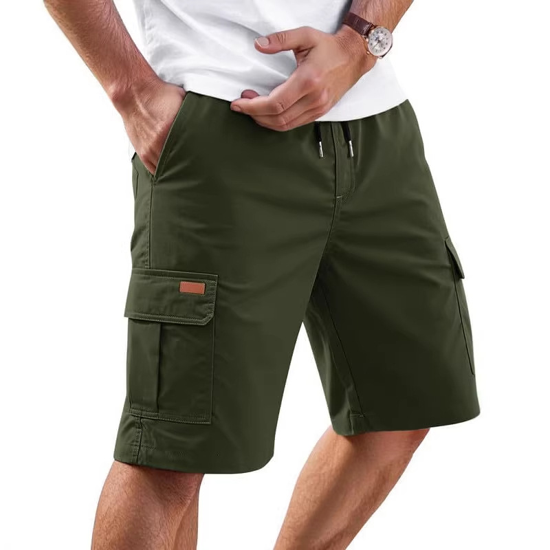 Men's Fashion Loose Fit Shorts Summer European American Style Solid Color Outdoor Casual Five Point Pants_voghion.com