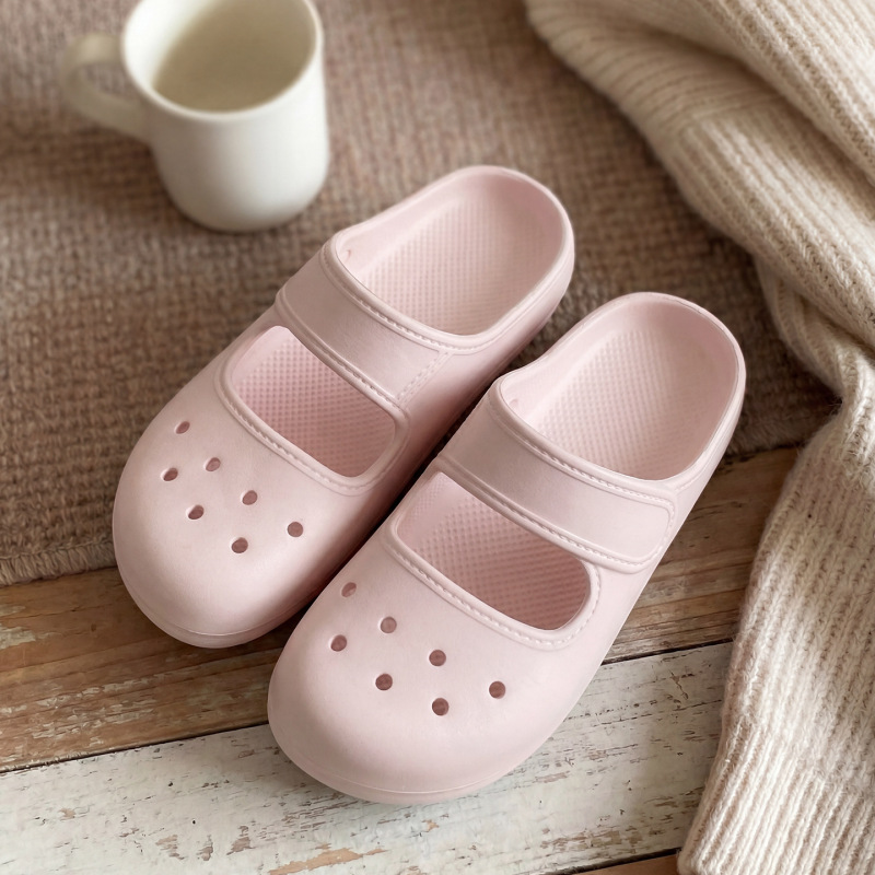 Nanbowan Mary Jane Clogs for Women, Eva Closed-Toe Sandals, Non-Slip, Breathable, Comfortable, with a Soft Feel, Suitable for Outdoor Wear, Half-Slipper Style